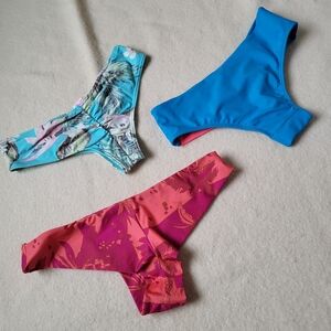 Lot Of 3 Cheeky Bikini Bottoms Women's Size Small Billabong O'Neil